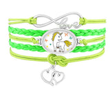 Girls Unicorn Horse Bracelets Animal Heart charms