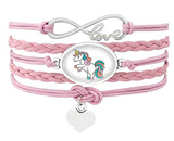 Girls Unicorn Horse Bracelets Animal Heart charms