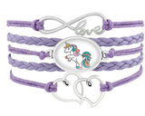 Girls Unicorn Horse Bracelets Animal Heart charms