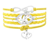 Girls Unicorn Horse Bracelets Animal Heart charms